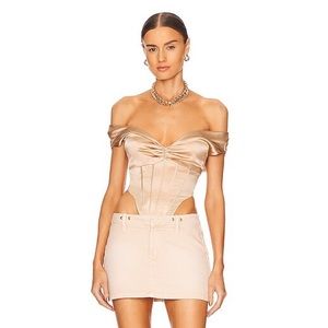 NEW Retrofete Rozik Silk Champagne Bodysuit